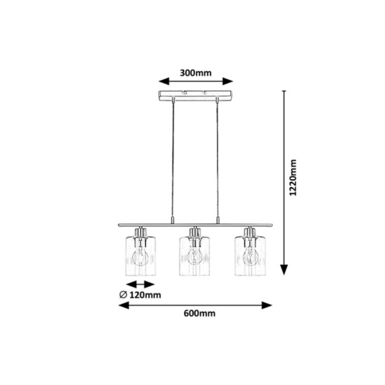 RABALUX CEILING LIGHT CHANDELIER MIROSLAW 3580