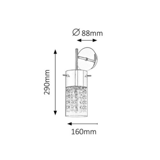 RABALUX DECORATIVE WALL LIGHT WATERFALL 6449