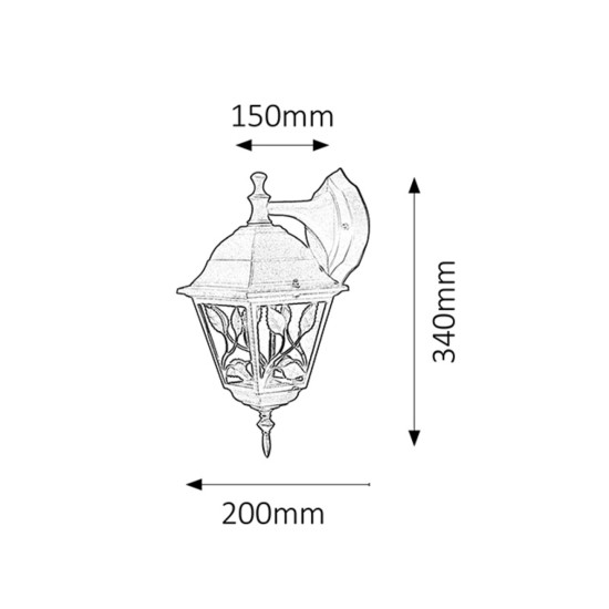 RABALUX FACADE WALL LIGHT HAGA 8244