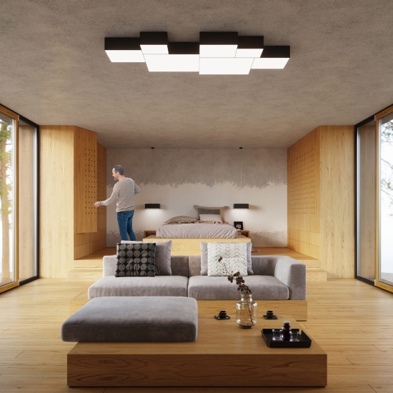 SOLLUX ПЛАФОН HORUS 55 ЧЕРЕН E27 4x60W IP20 SL.0920