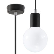 SOLLUX PENDUL EDISON TEXTIL CABLU E27 1x60W IP20 SL.0152 NEGRU