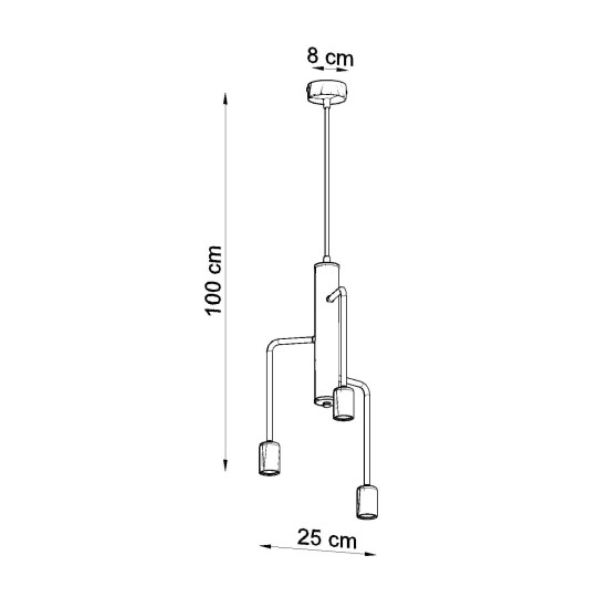 SOLLUX ПОЛИЛЕЙ DUOMO 3M ЧЕРЕН E27 3x60W IP20 SL.0302