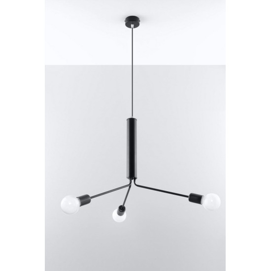 SOLLUX ПОЛИЛЕЙ DUOMO 3D ЧЕРЕН E27 3x60W IP20 SL.0303