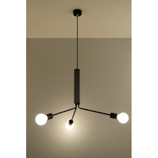 SOLLUX ПОЛИЛЕЙ DUOMO 3D ЧЕРЕН E27 3x60W IP20 SL.0303