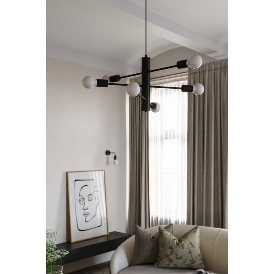 SOLLUX ПОЛИЛЕЙ DUOMO 6 ЧЕРЕН E27 6x60W IP20 SL.0305