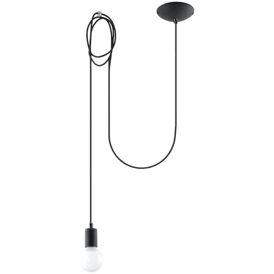 SOLLUX PENDANT LAMP EDISON 1 BLACK E27 1x60W IP20 SL.0369