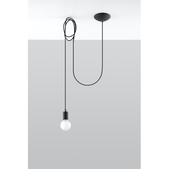 SOLLUX PENDANT LAMP EDISON 1 BLACK E27 1x60W IP20 SL.0369