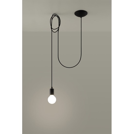 SOLLUX PENDANT LAMP EDISON 1 BLACK E27 1x60W IP20 SL.0369