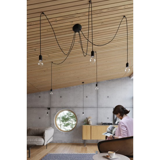 SOLLUX PENDUL EDISON 3 E27 3x60W IP20 SL.0370 NEGRU