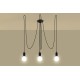 SOLLUX PENDUL EDISON 3 E27 3x60W IP20 SL.0370 NEGRU