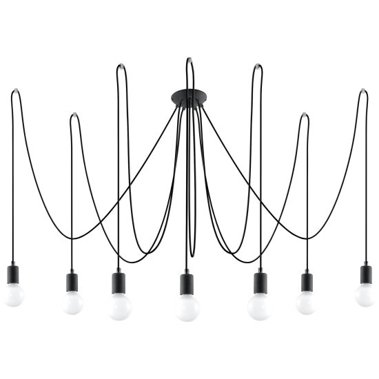 SOLLUX PENDANT LAMP EDISON 7 BLACK E27 7x60W IP20 SL.0372