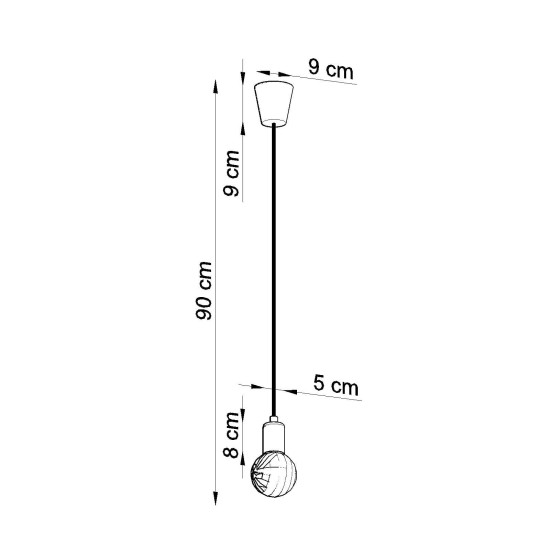 SOLLUX PENDANT LAMP DIEGO 1 BLACK E27 1x60W IP20 SL.0572