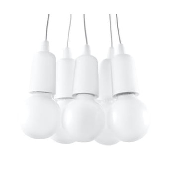 SOLLUX PENDANT LAMP DIEGO 5 WHITE E27 5x60W IP20 SL.0571