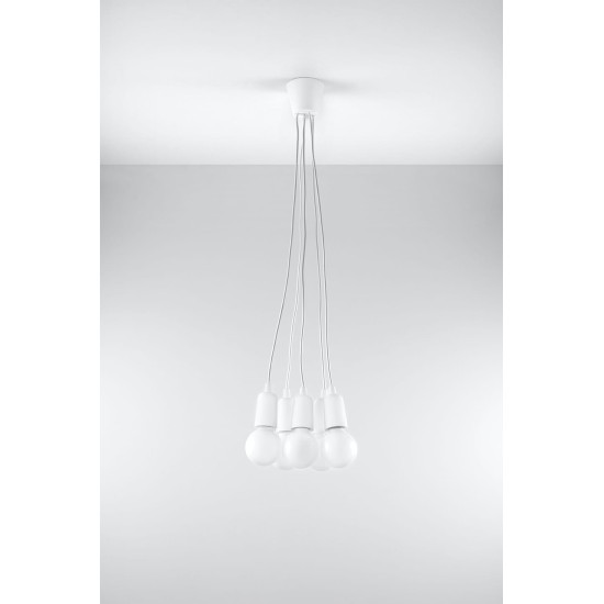 SOLLUX PENDANT LAMP DIEGO 5 WHITE E27 5x60W IP20 SL.0571