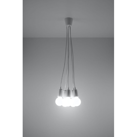 SOLLUX PENDANT LAMP DIEGO 5 WHITE E27 5x60W IP20 SL.0571
