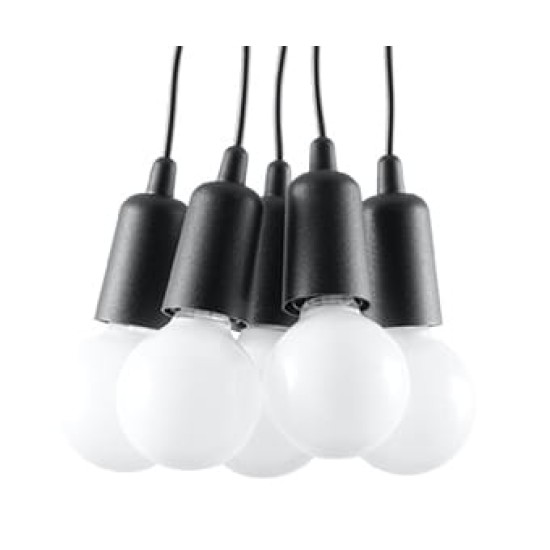SOLLUX PENDANT LAMP DIEGO 5 BLACK E27 5x60W IP20 SL.0574