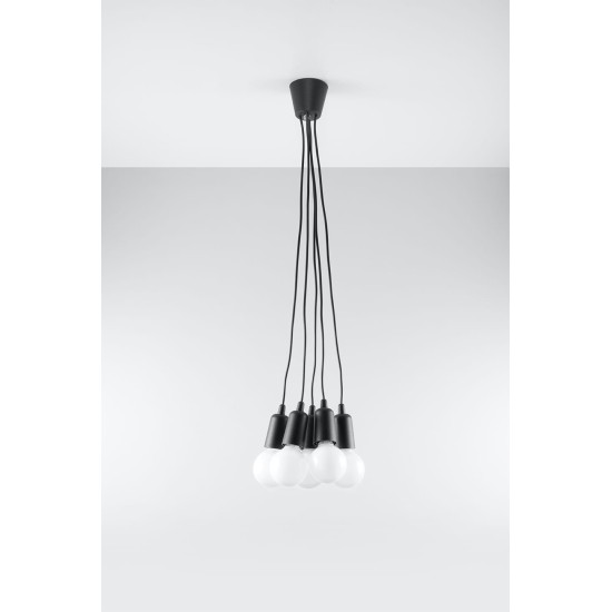 SOLLUX PENDANT LAMP DIEGO 5 BLACK E27 5x60W IP20 SL.0574