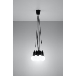 SOLLUX PENDANT LAMP DIEGO 5 BLACK E27 5x60W IP20 SL.0574