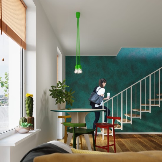 SOLLUX PENDUL DIEGO 3 VERDE E27 3x60W IP20 SL.0582