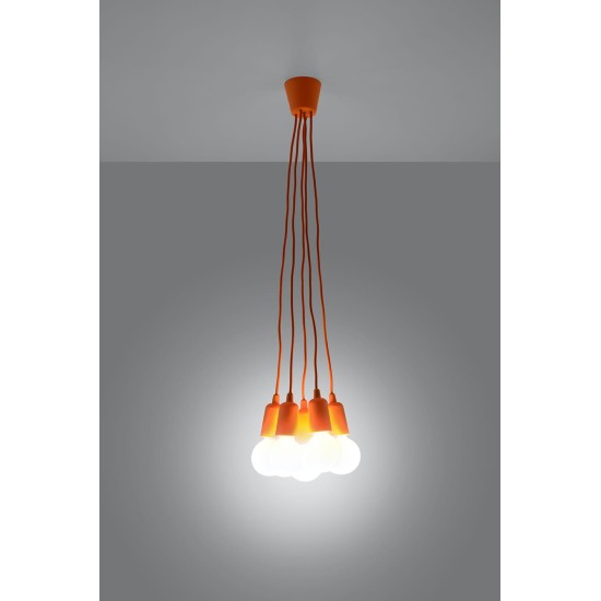 SOLLUX PENDANT LAMP DIEGO 5 ORANGE E27 5x60W IP20 SL.0586