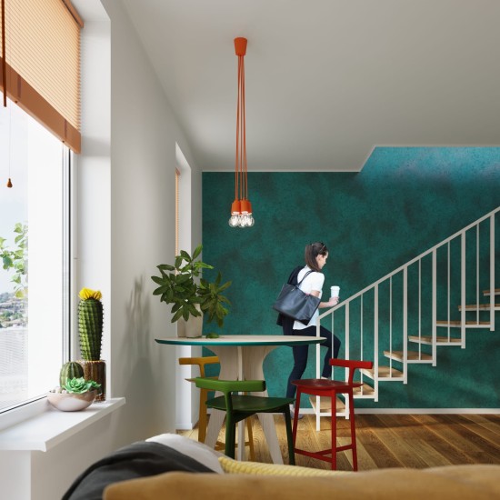 SOLLUX PENDANT LAMP DIEGO 5 ORANGE E27 5x60W IP20 SL.0586