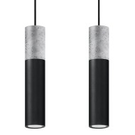 SOLLUX BORGIO 2 HANGING LAMP BLACK GU10 2X40W IP20 SL.0651