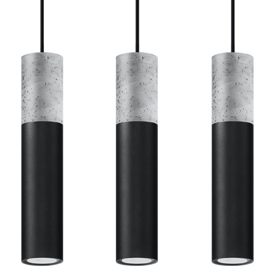 SOLLUX BORGIO 3 HANGING LAMP BLACK GU10 3X40W IP20 SL.0652