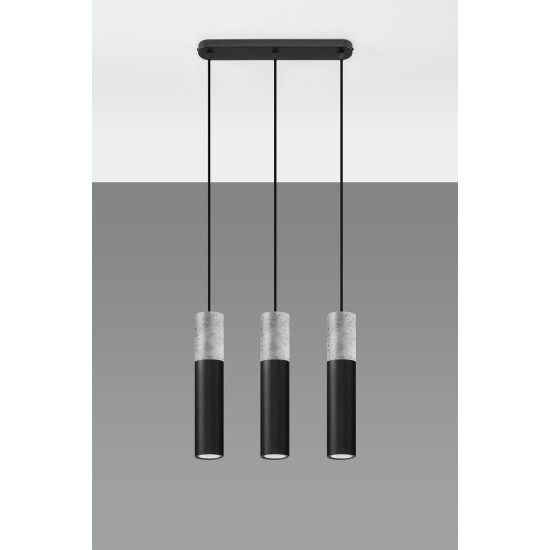 SOLLUX BORGIO 3 HANGING LAMP BLACK GU10 3X40W IP20 SL.0652