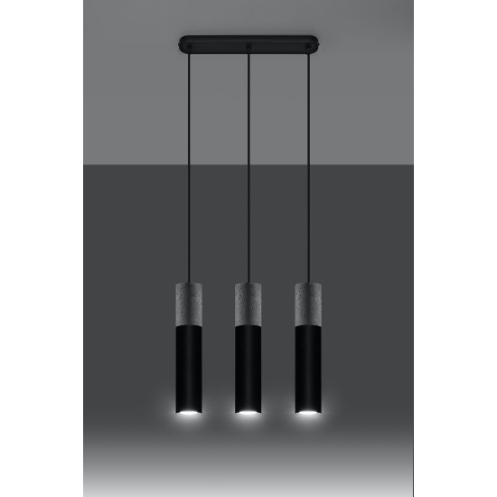 SOLLUX BORGIO 3 HANGING LAMP BLACK GU10 3X40W IP20 SL.0652