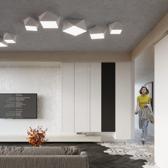SOLLUX CEILING LIGHT HEXA 25 WHITE E27 1x60W IP20 SL.0686