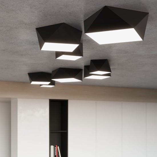 SOLLUX CEILING LIGHT HEXA 35 BLACK E27 2x60W IP20 SL.0690