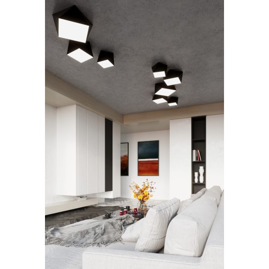 SOLLUX LAMPA DE TAVAN HEXA 45 NEGRU E27 3x60W IP20 SL.0693