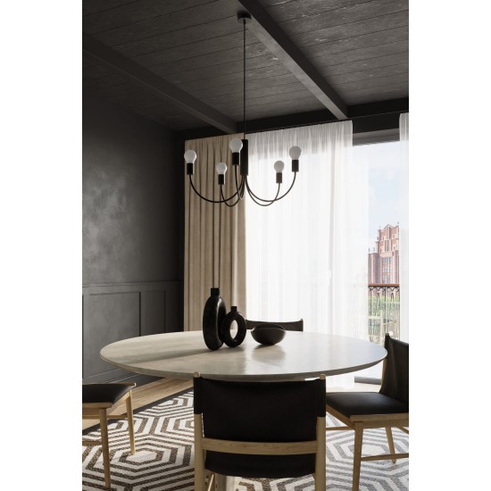 SOLLUX CHANDELIER PICCOLO 5 BLACK E27 5x60W IP20 SL.0855