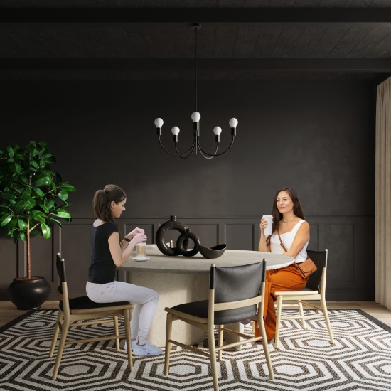SOLLUX CHANDELIER PICCOLO 5 BLACK E27 5x60W IP20 SL.0855