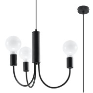 SOLLUX CHANDELIER PICCOLO 3 BLACK E27 3x60W IP20 SL.0856