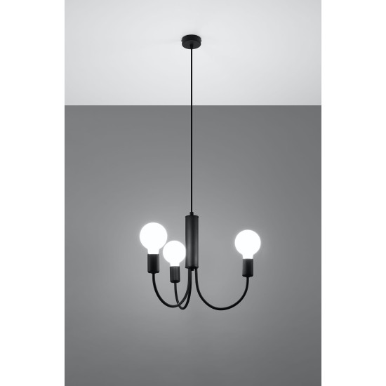 SOLLUX ПОЛИЛЕЙ PICCOLO 3 ЧЕРЕН E27 3x60W IP20 SL.0856