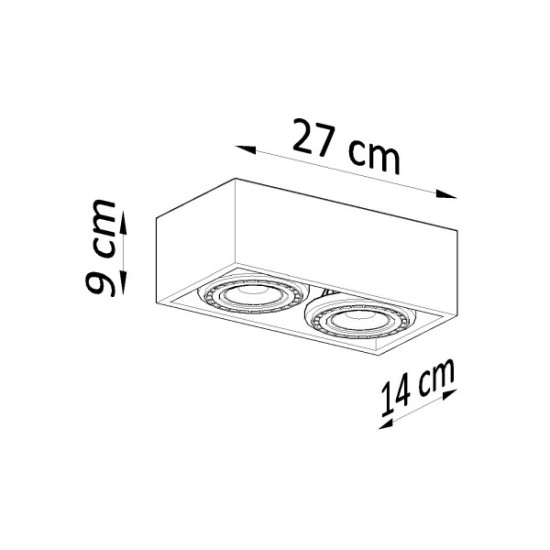 SOLLUX ЛУНА, СПОТ ЗА ТАВАН QUATRO 2 PEACH PUFF SL.0916