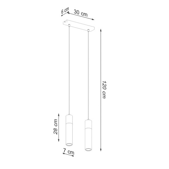 SOLLUX ZANE 2 HANGING LAMP WHITE GU10 2X40W IP20 SL.0966