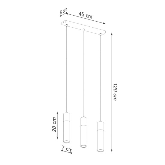 SOLLUX ZANE 3 HANGING LAMP GU10 3X40W IP20 SL.0967