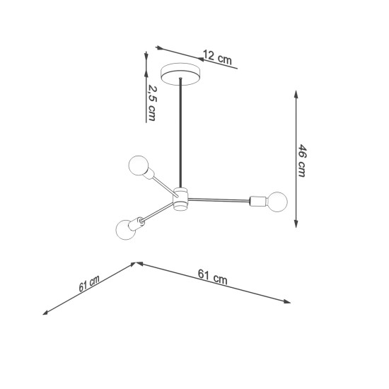 SOLLUX ПОЛИЛЕЙ LANGO 3 ЧЕРЕН E27 3x60W IP20 SL.1021