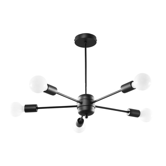SOLLUX CHANDELIER LANGO 5 BLACK E27 3x60W IP20 SL.1022