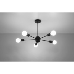 SOLLUX CHANDELIER LANGO 5 BLACK E27 3x60W IP20 SL.1022