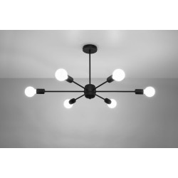 SOLLUX CHANDELIER LANGO 6 BLACK E27 6x60W IP20 SL.1023