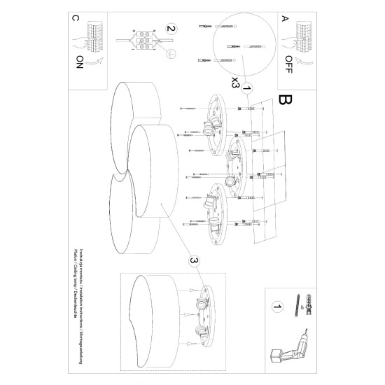 SOLLUX CEILING LIGHT CIRCLE 3B WHITE E27 6x60W IP20 SL.1052