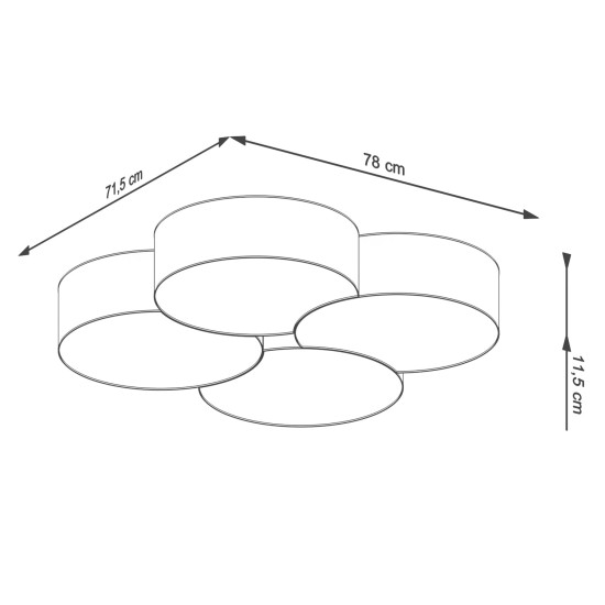 SOLLUX LAMPA DE TAVAN CIRCLE 4 E27 8x60W IP20 SL.1053