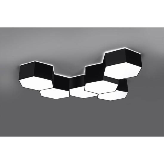 SOLLUX LAMPA DE TAVAN SUNDE 11 NEGRU E27 2x60W IP20 SL.1059