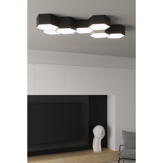 SOLLUX LAMPA DE TAVAN SUNDE 11 NEGRU E27 2x60W IP20 SL.1059