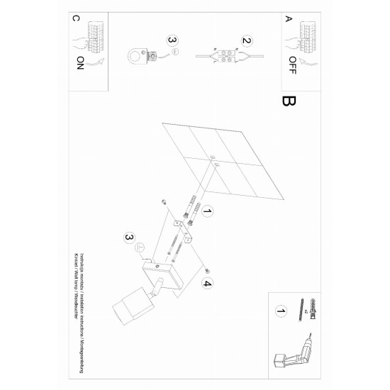SOLLUX WALLLAMP SPOT NERO SL.1069