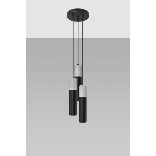 SOLLUX BORGIO P3 HANGING LAMP BLACK GU10 3X40W IP20 SL.1081