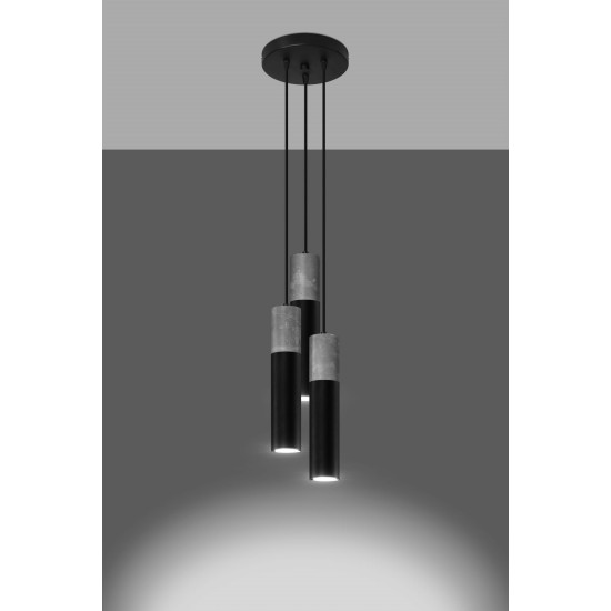 SOLLUX BORGIO P3 HANGING LAMP BLACK GU10 3X40W IP20 SL.1081
